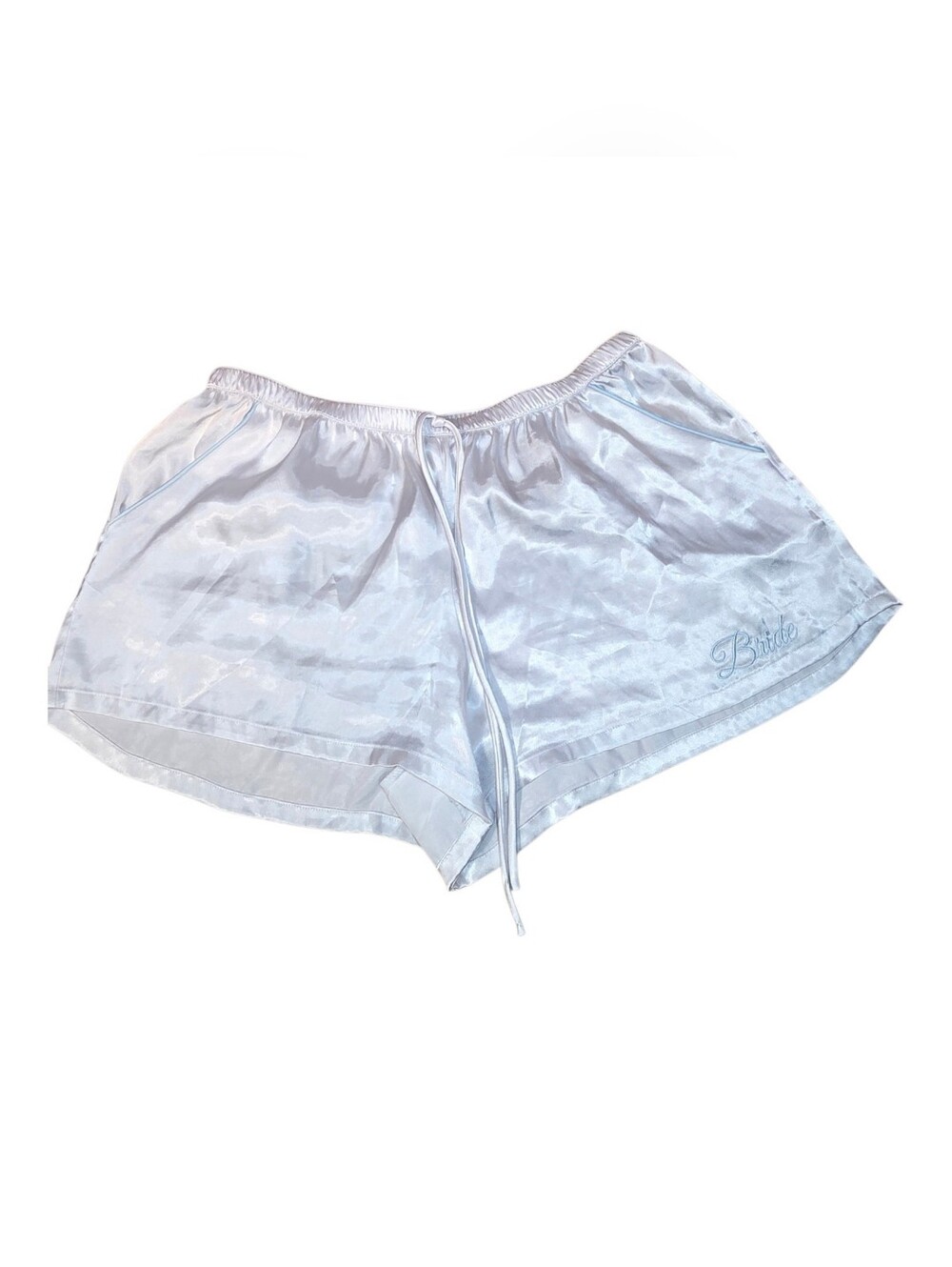 In Bloom Bride Shorts Sleepwear Embroidered Bride White Blue Womens Size Large